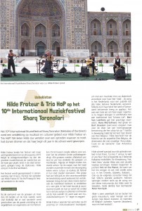 Artikel in magazine FOLK 2015/4 Festival Sharq Taronalari Hilde Frateur en Trio 2015